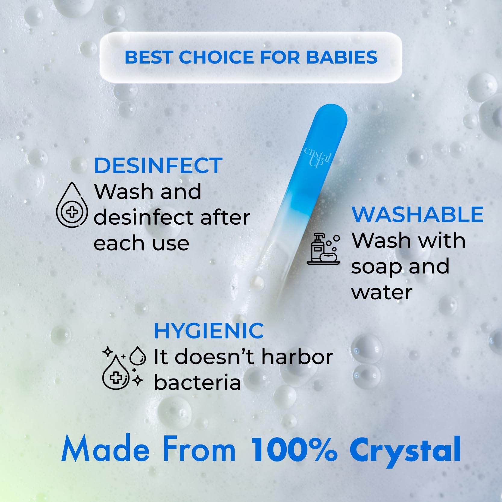Cristal Up lime bebe hygiénique et durable pour une utilisation répétée.