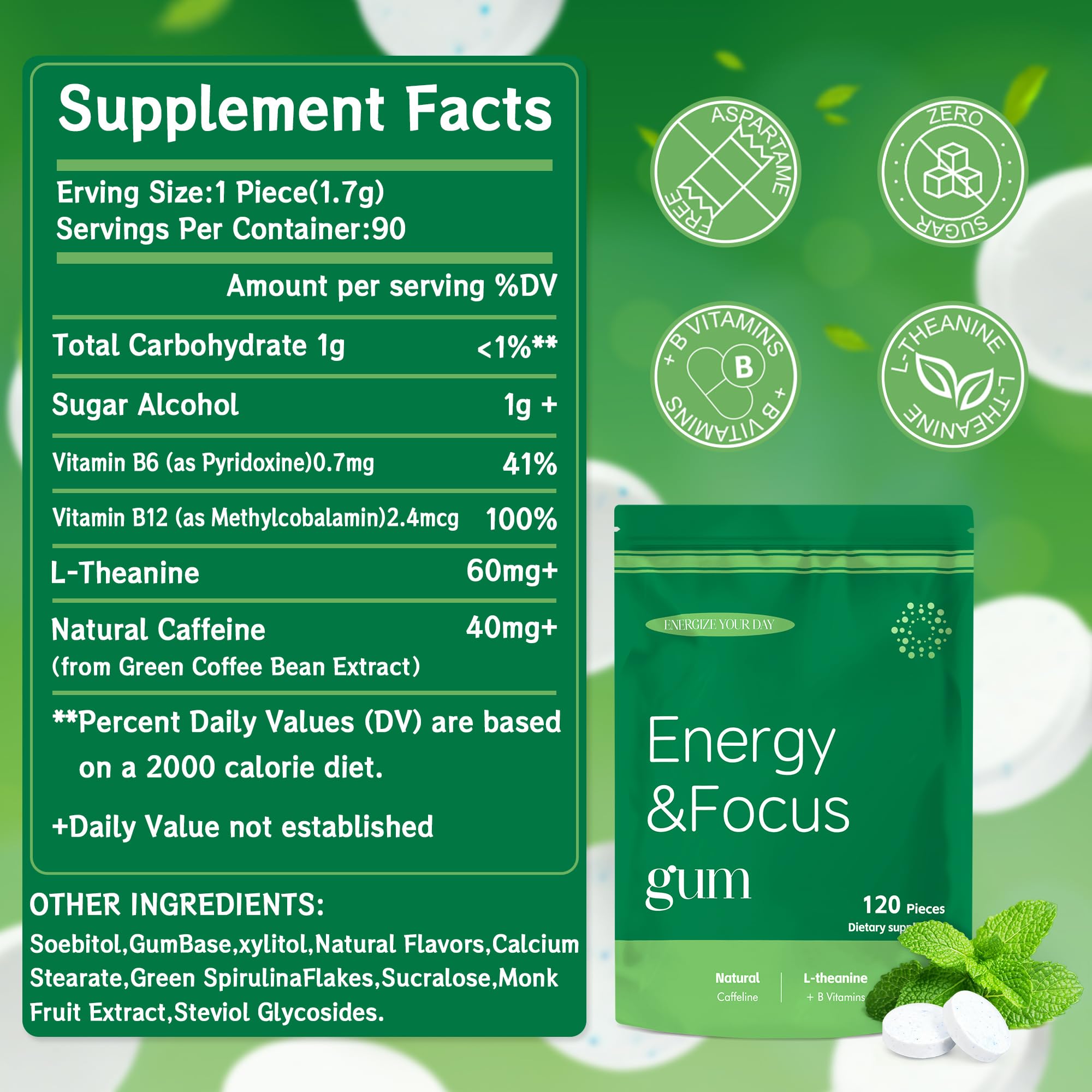 Contenu L-Theanine et vitamines B: soutien mental discret avec Crobirware.