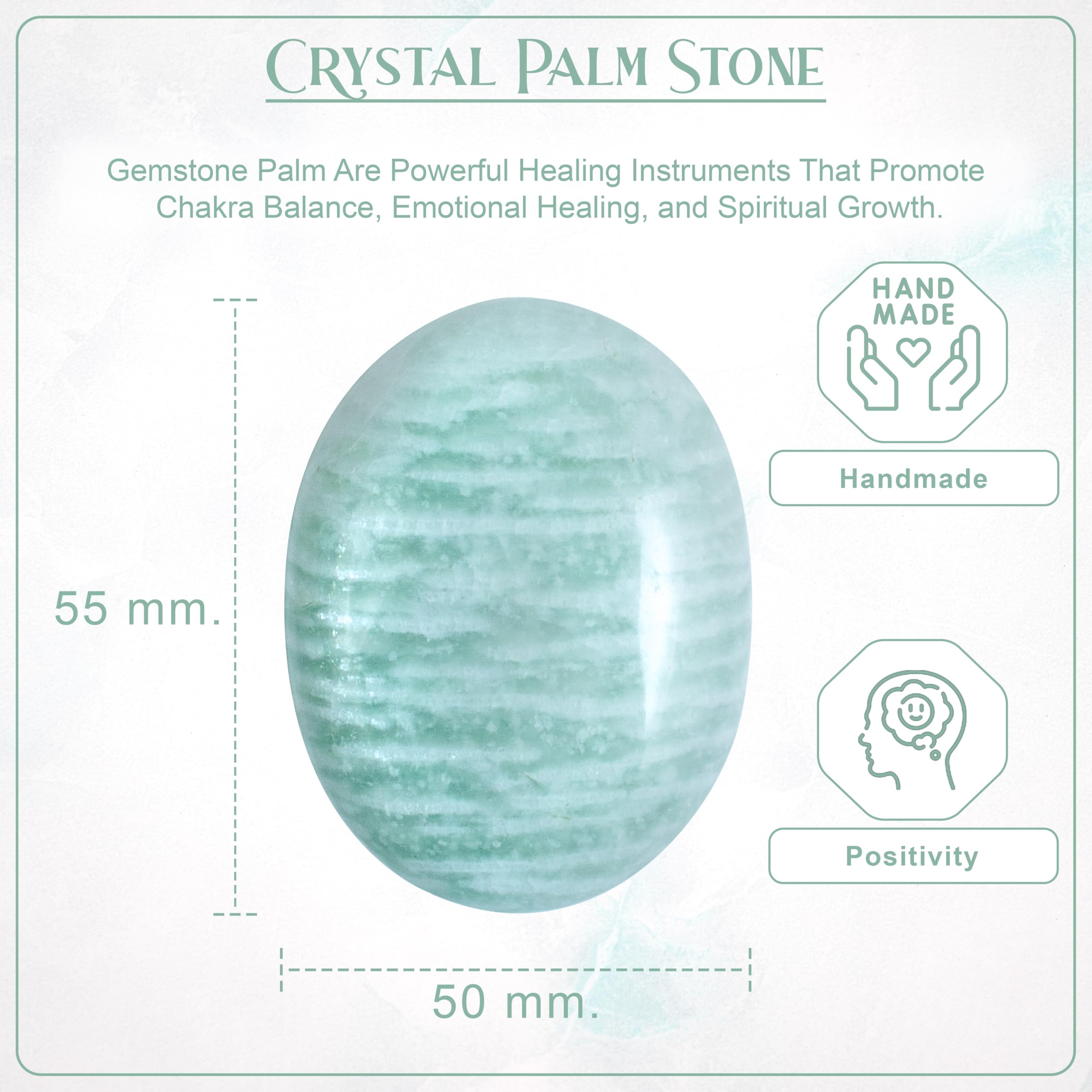 Crocon amazonite, pierre anti-stress au toucher poli pour relaxation.