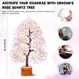 Crocon arbre quartz rose decor bureau; apporte focus et harmonie à l'espace de travail.