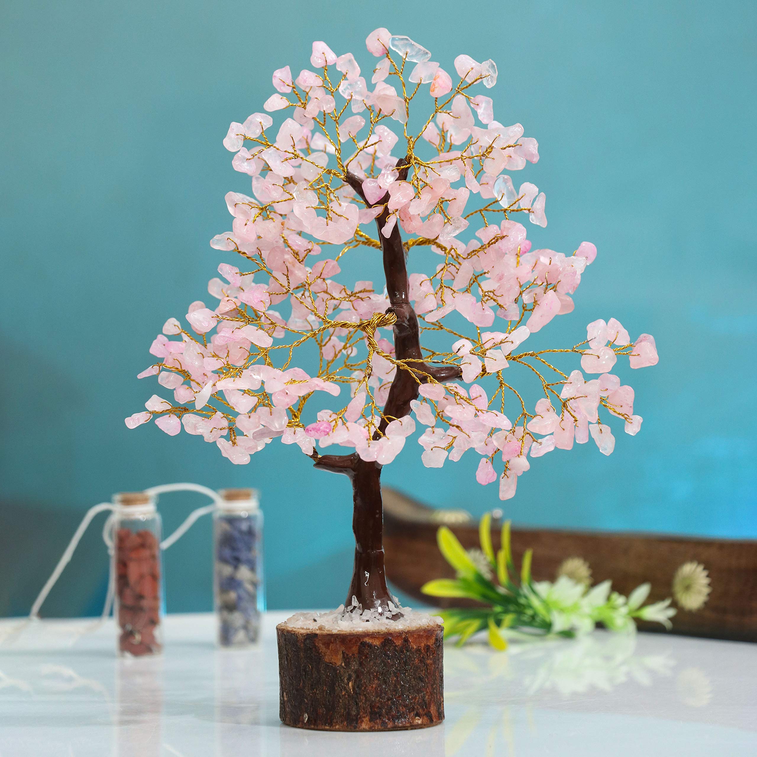 Crocon arbre quartz rose emballage cadeau; prête à offrir et faire plaisir.