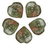 Crocon Unakite cœur 25mm, pierre polie parfaite pour méditation et centrage émotionnel.