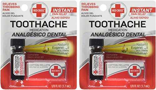 Contenu du kit douleur dentaire Croix-Rouge, doses simples et faciles à utiliser.