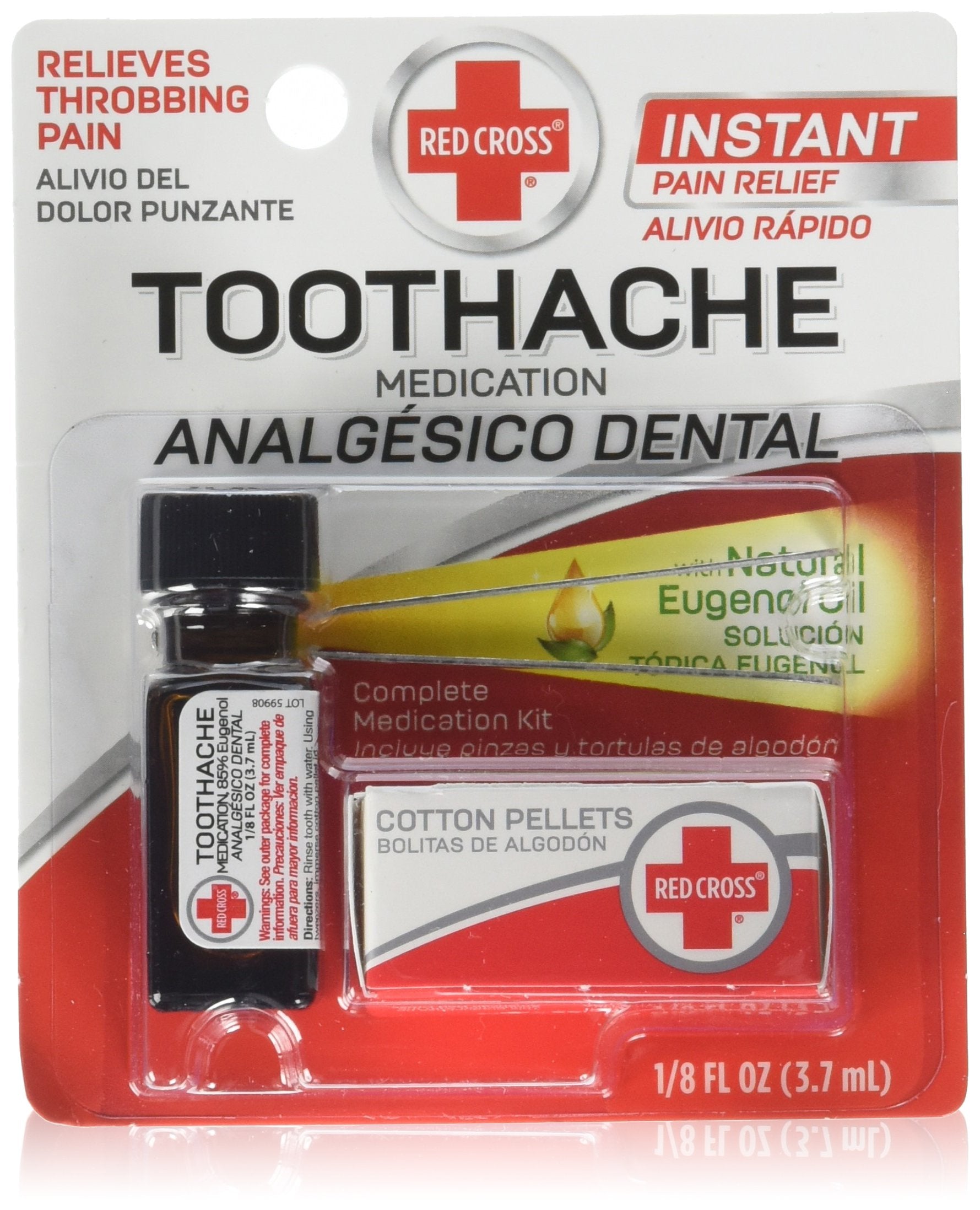 Kit Croix-Rouge pour douleur dentaire prêt à emporter, pratique en déplacement.