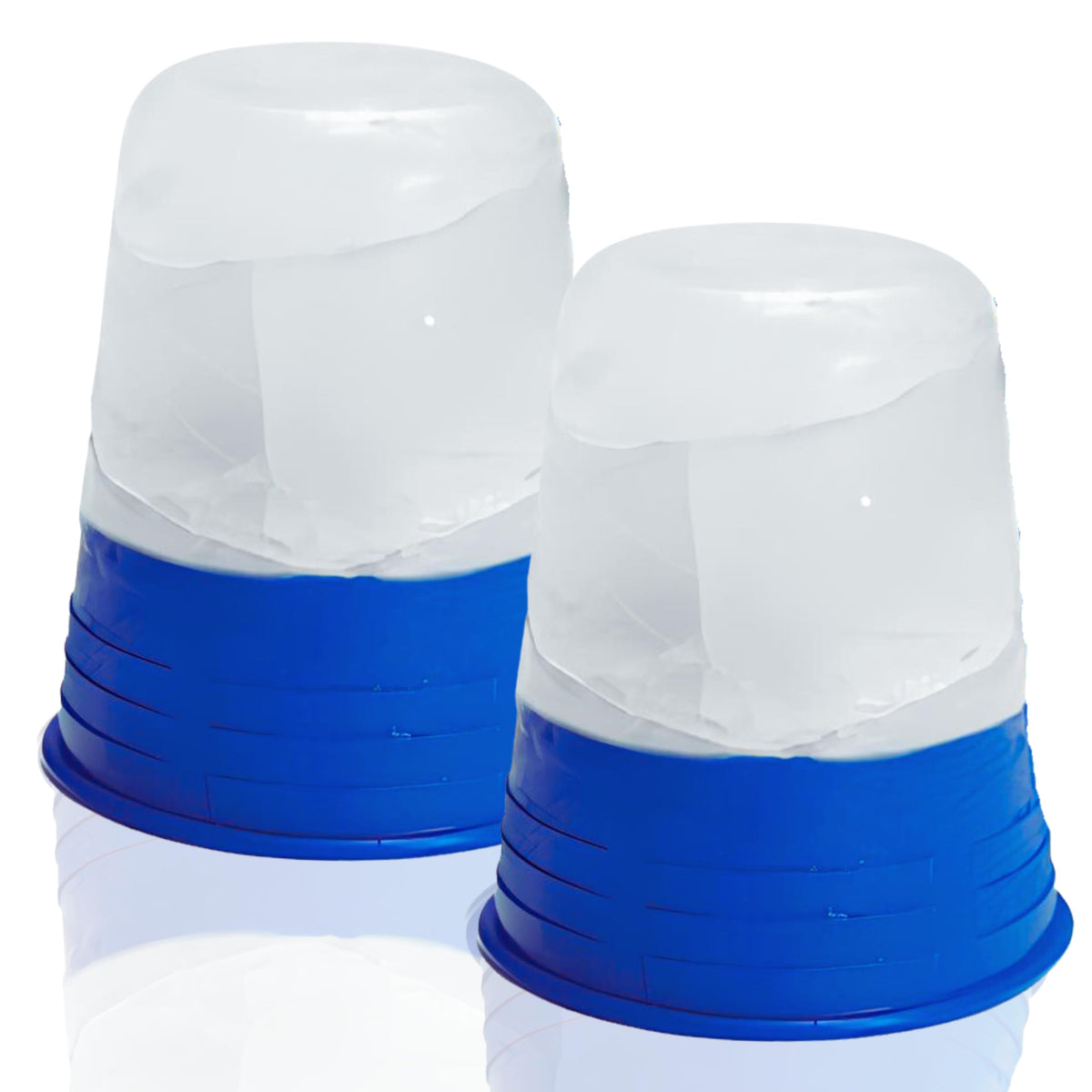 Cryocup: ensemble de deux outils de massage-glace bleus pour un rafraîchissement ciblé.