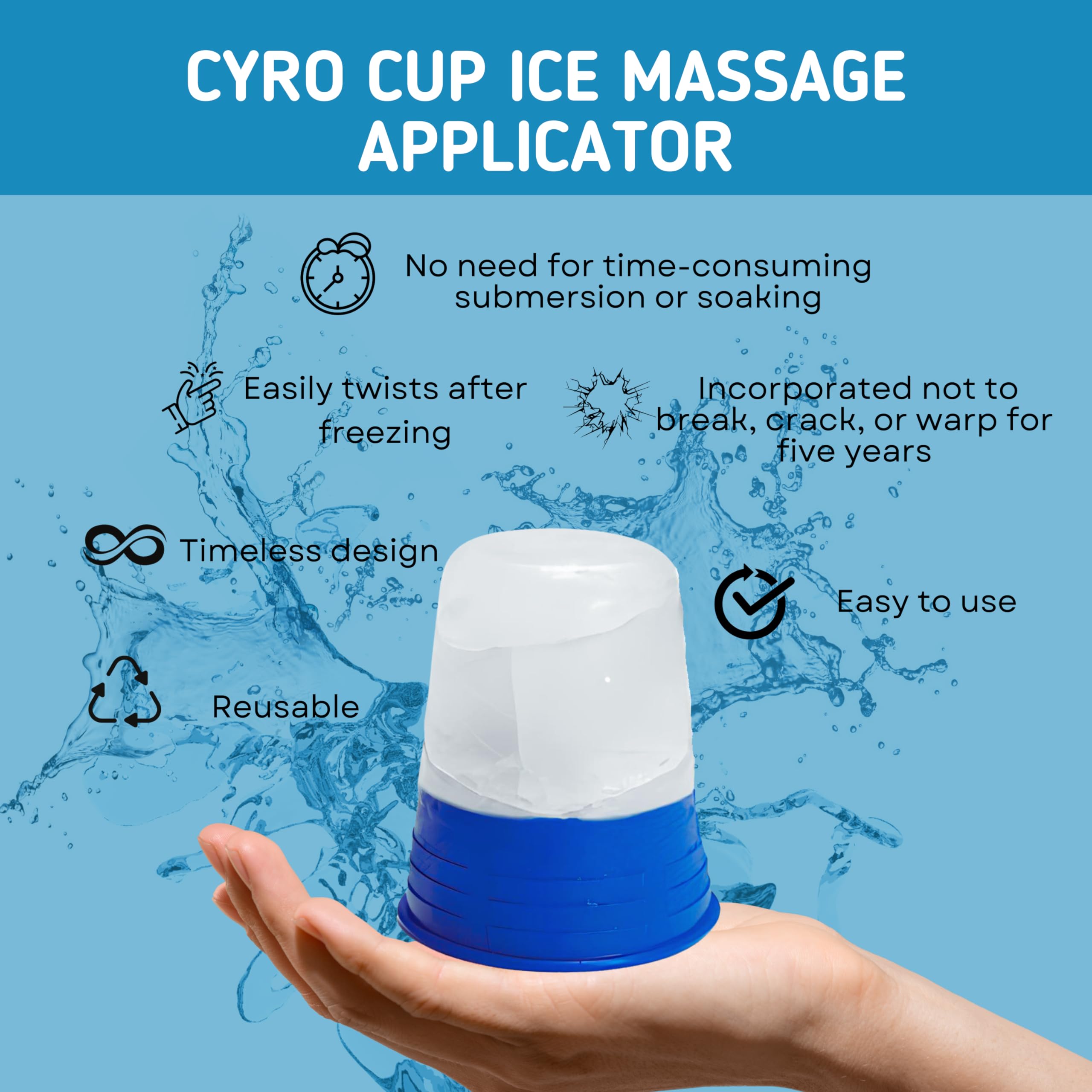 Cryocup: outil polyvalent pour massage-glace à domicile ou en clinique.
