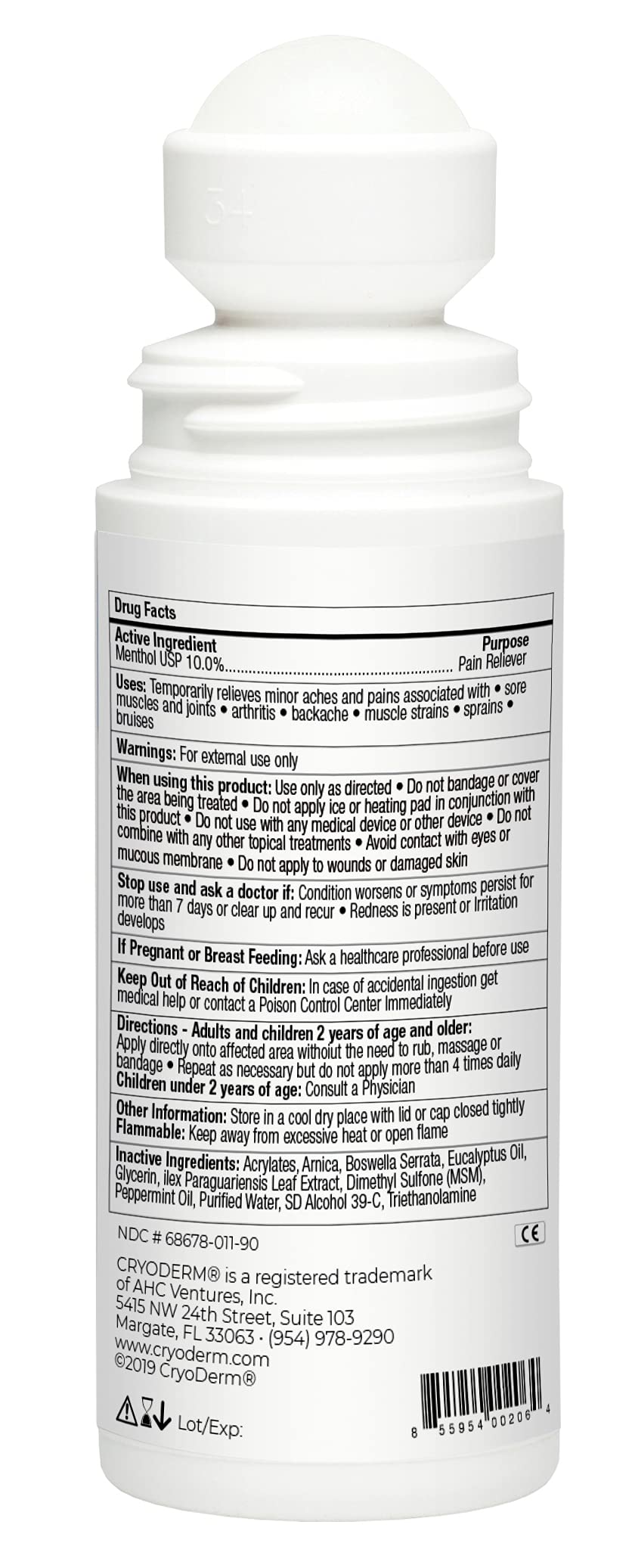 CryoDerm Roll-On : application sur peau avec sensation fraîche et apaisante après l'exercice