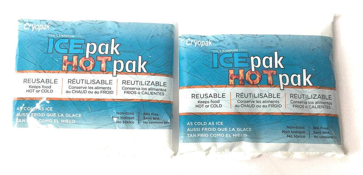 Cryopak gels réutilisables pour boîte-repas, compact et pratique, maintien frais.