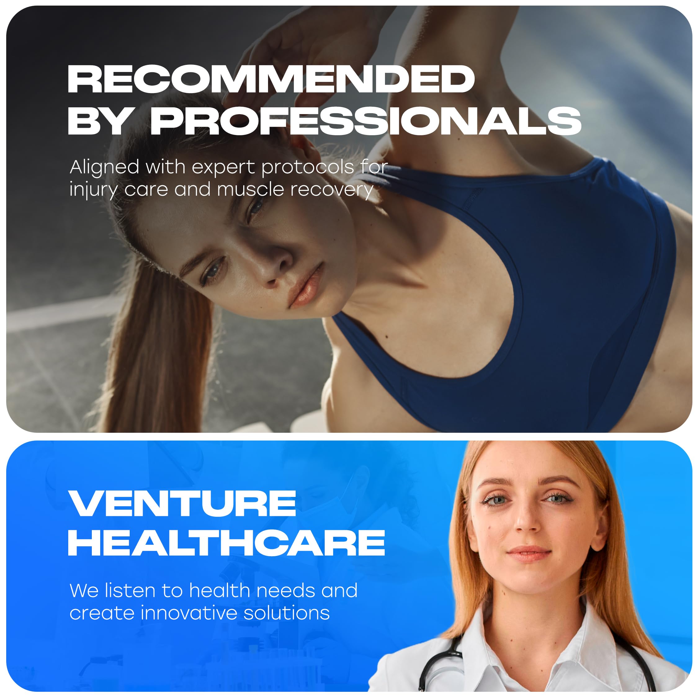 Cryosol Venture Healthcare : utilisation avant, pendant et apres l'effort pour soutien musculaire.