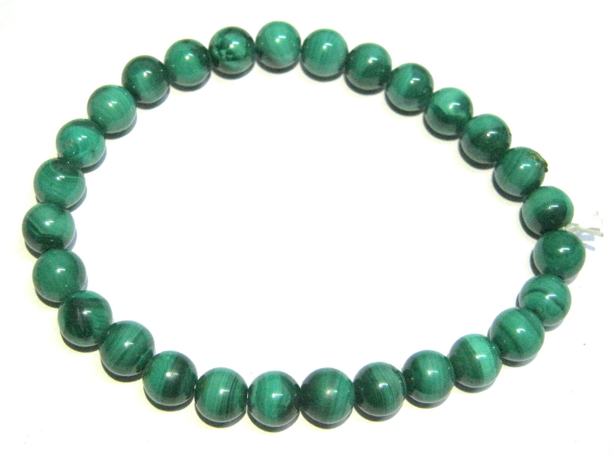 CRYSTALMIRACLE bracelet Malachite – perles rondes, élégance et énergie positive au quotidien.
