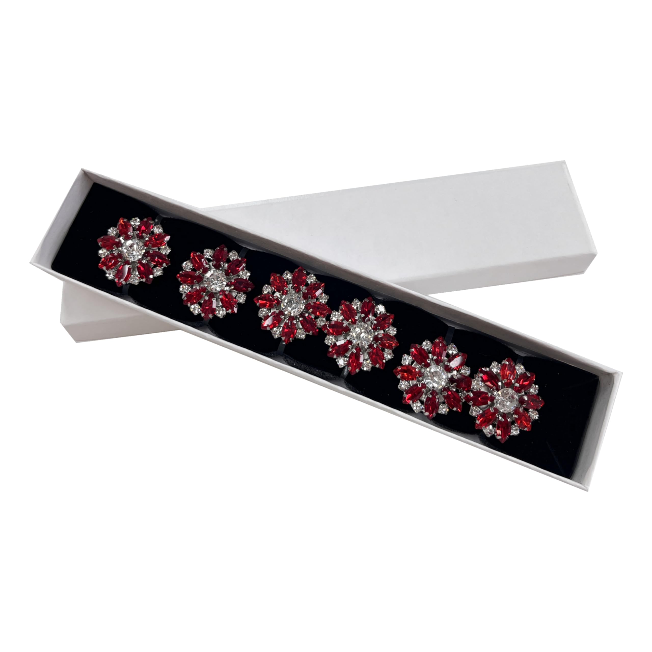 Cache-bouton Crystal Set rouge, couleur vive pour personnaliser une chemise habillée.