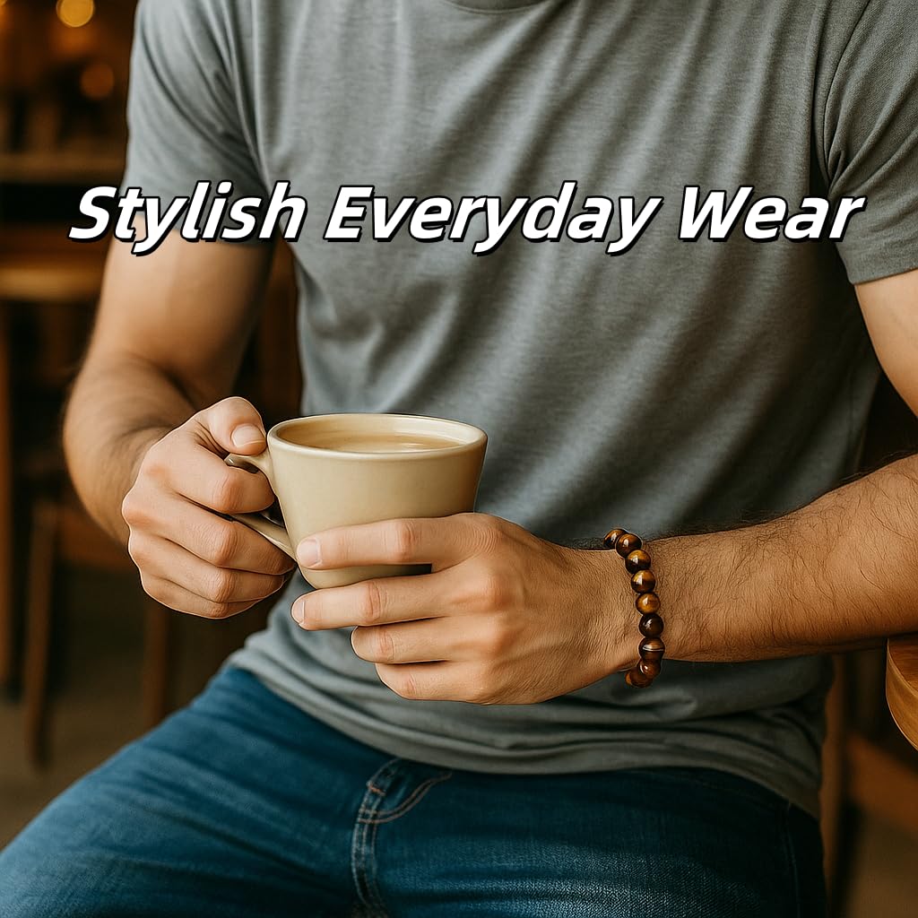 CrystalHouzz bracelet oeil-de-tigre pour homme – soutien potentiel en contexte professionnel.