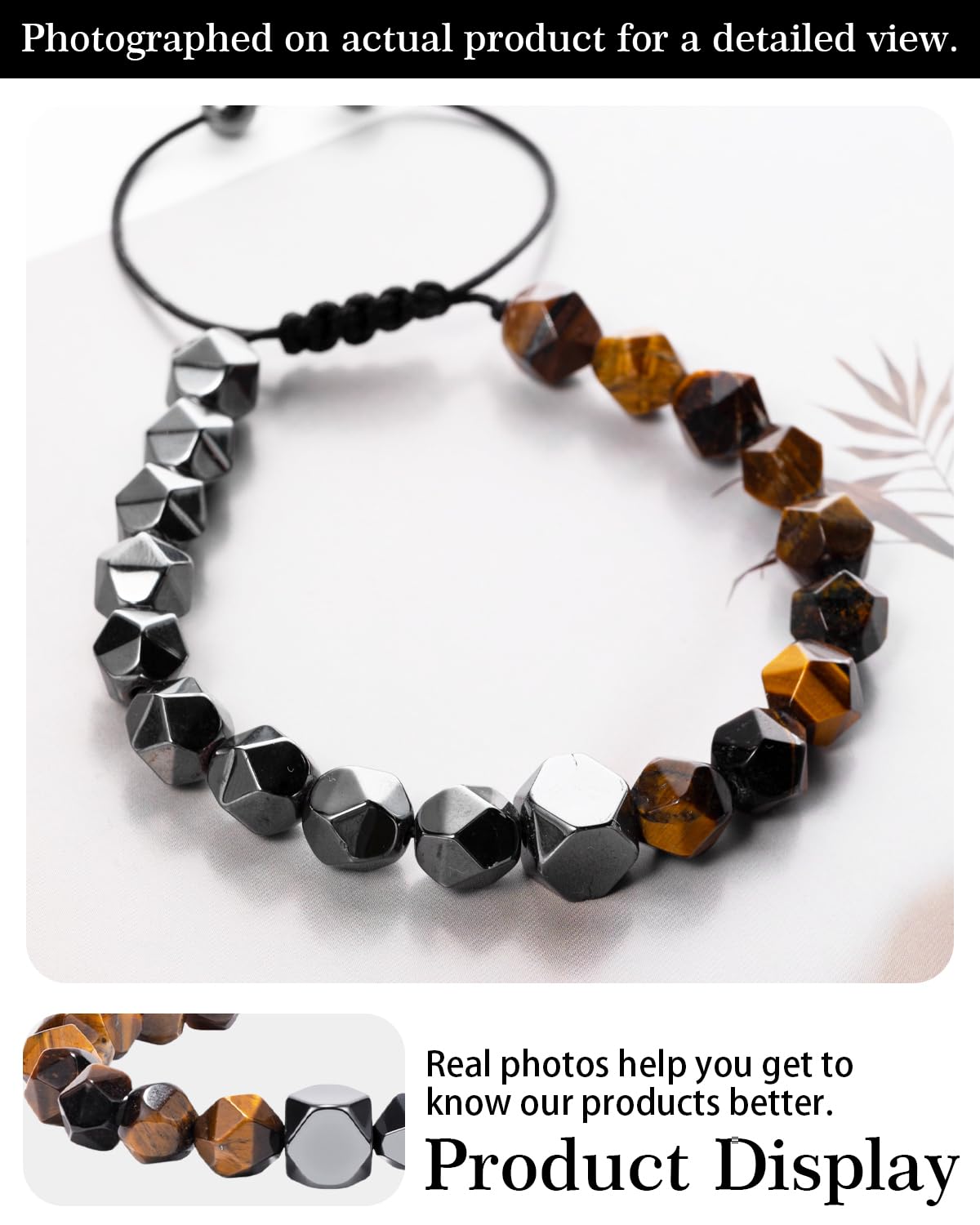Crystery bracelet homme protection-double: énergie associée à deux pierres précieuses.