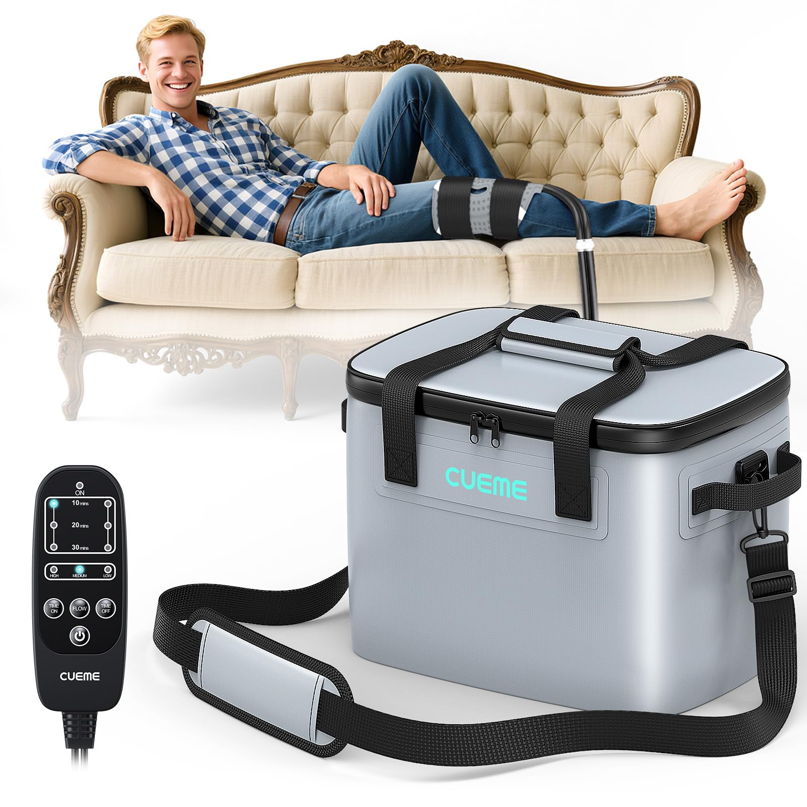 CUEME machine glace genou 20qt avec panneau de controle pour sessions personalisees.