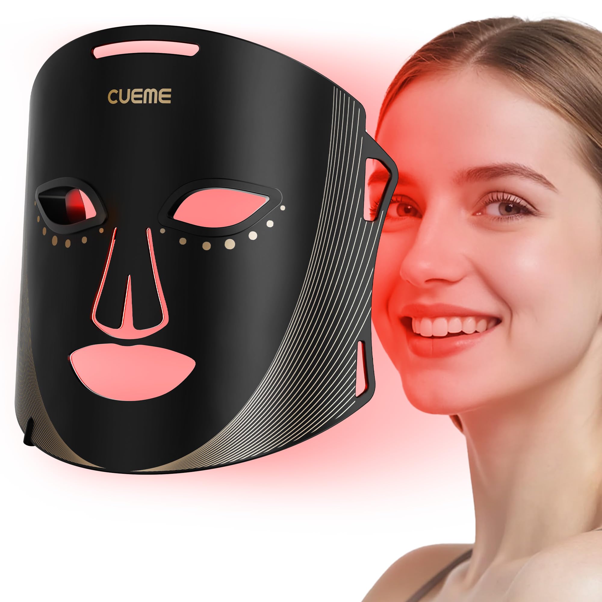 CUEME masque lumière rouge visage pour un soin à domicile efficace.