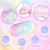 Masque yeux Cuffbow multicolore tie-dye, style joyeux pour se détendre.