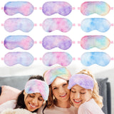 Masque yeux Cuffbow en peluche arc-en-ciel pour un sommeil confortable.