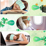 Masque Cuffbow peluche vert, relaxation en déplacement et sieste rapide.