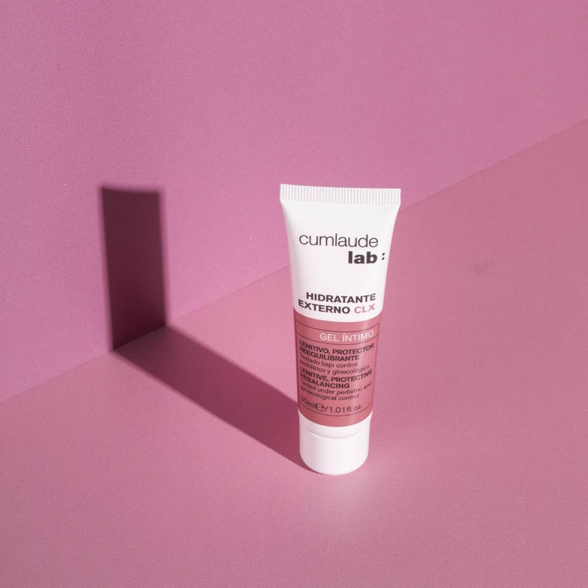 Cumlaude Gel CLX Hydratant Externe, emballage pratique pour le quotidien et la sécurité.