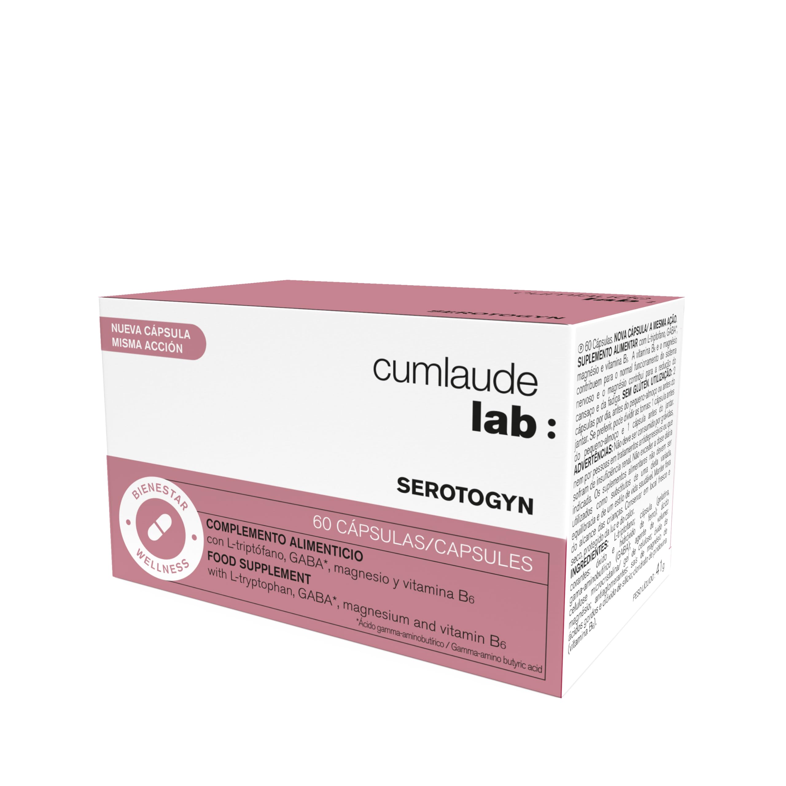 Cumlaude Serotogyn emballage et bouteille pratique pour votre routine quotidienne.