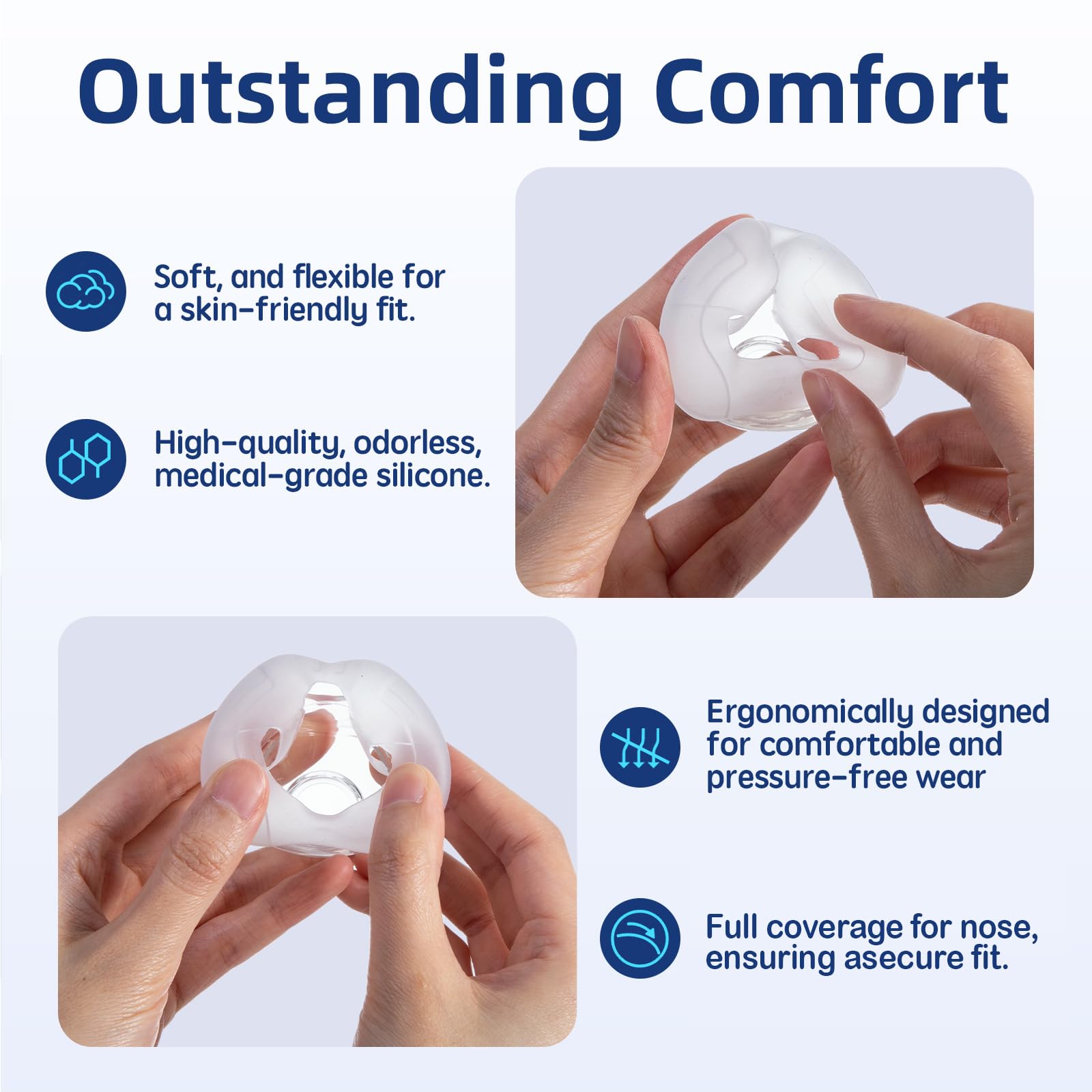 CUORD lot de deux coussins AirFit N20 – réduction du risque de fuites nocturnes.