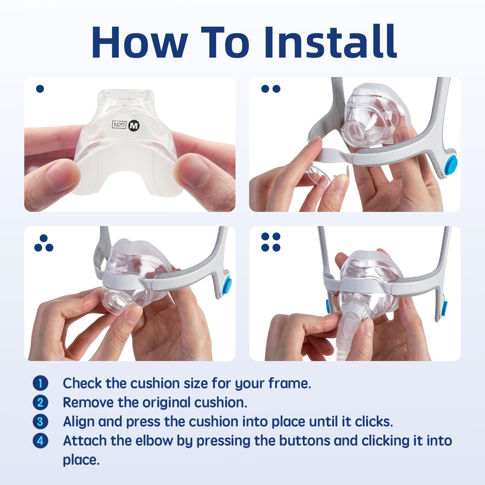 CUORD coussin nasal AirFit N20 – pack pratique pour voyages et usage quotidien.