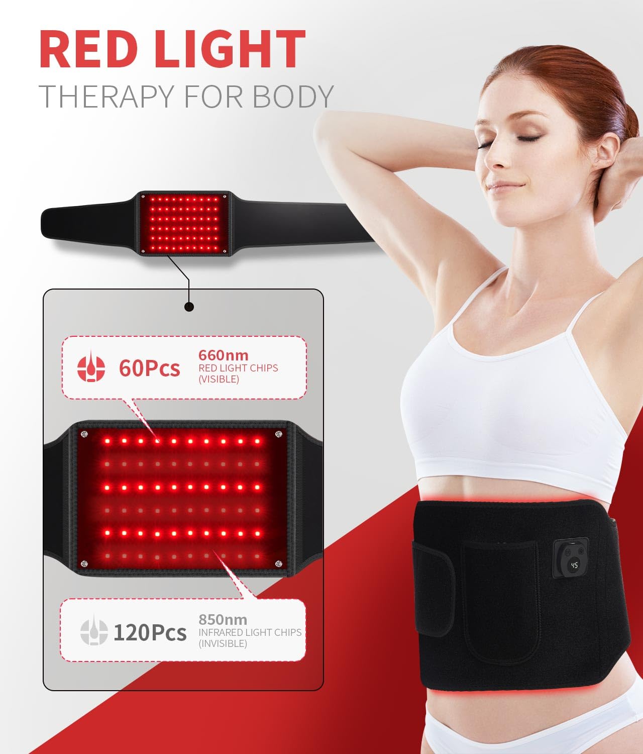 CUPID CARE affiche 660nm rouge pour peau et circulation locale.