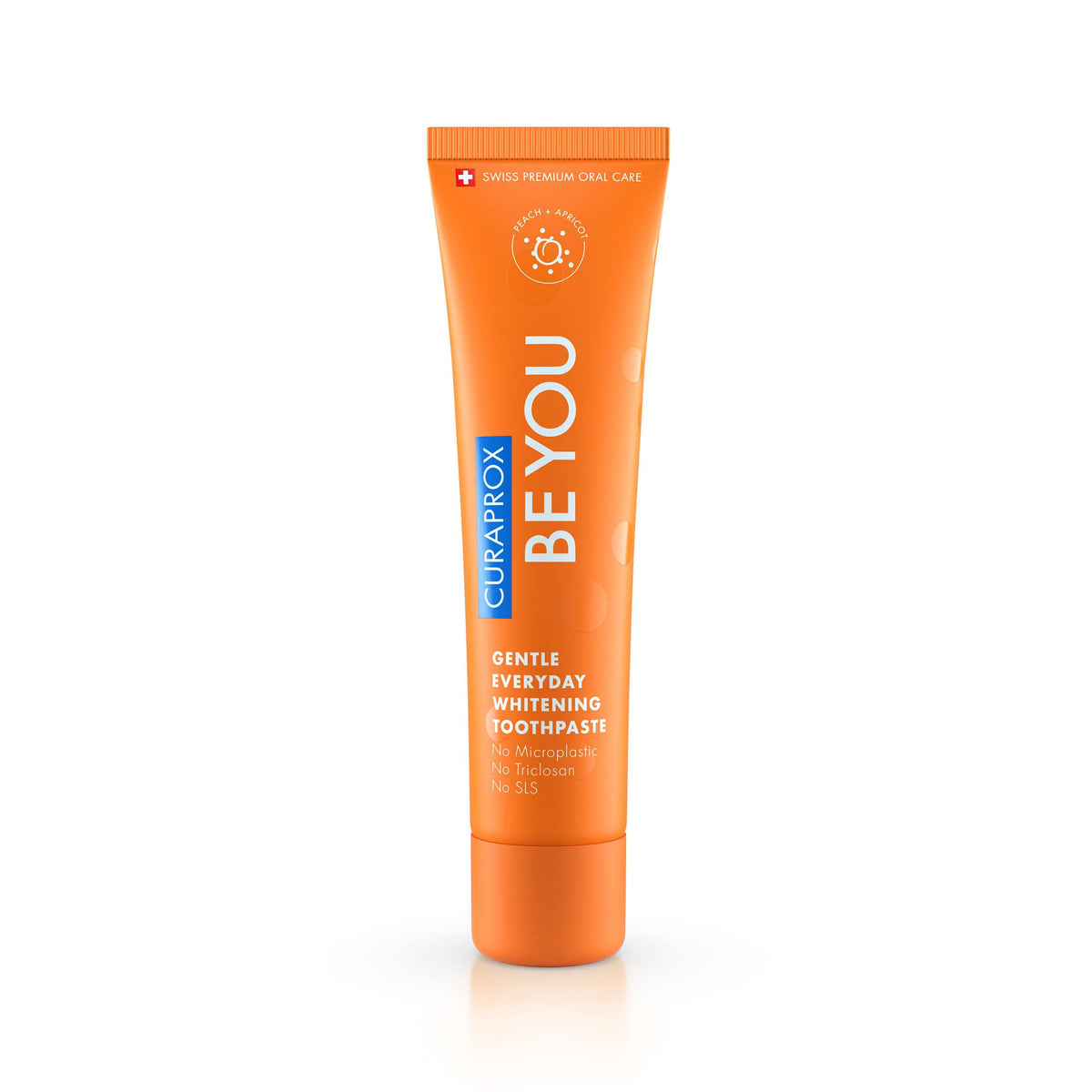 Curaprox dentifrice blanchissant pêche-abricot, flacon 60 ml pour haleine fraîche et sourire éclatant