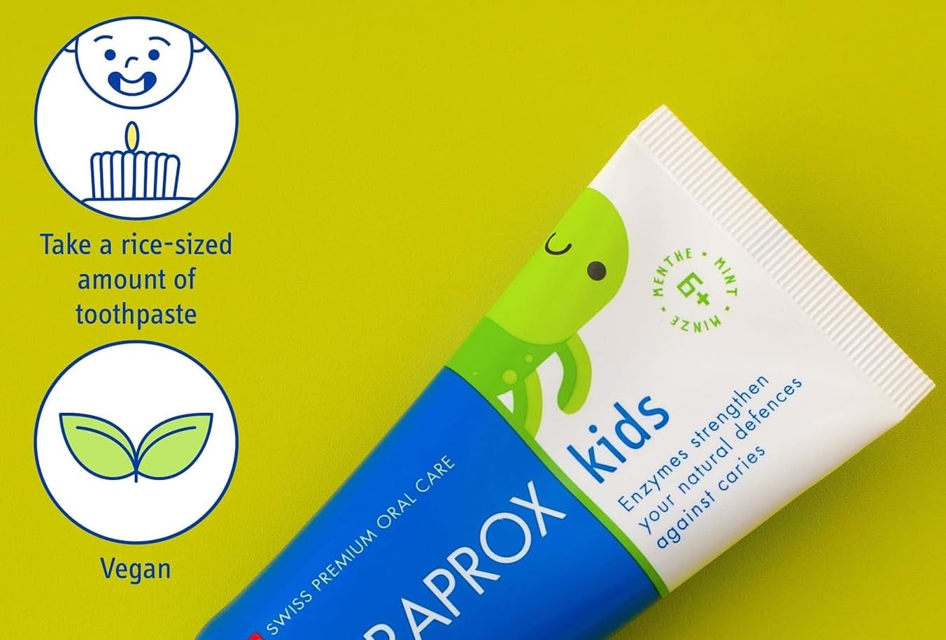 Curaprox dentifrice enfants 1450 – nettoie en douceur et protège les gencives.