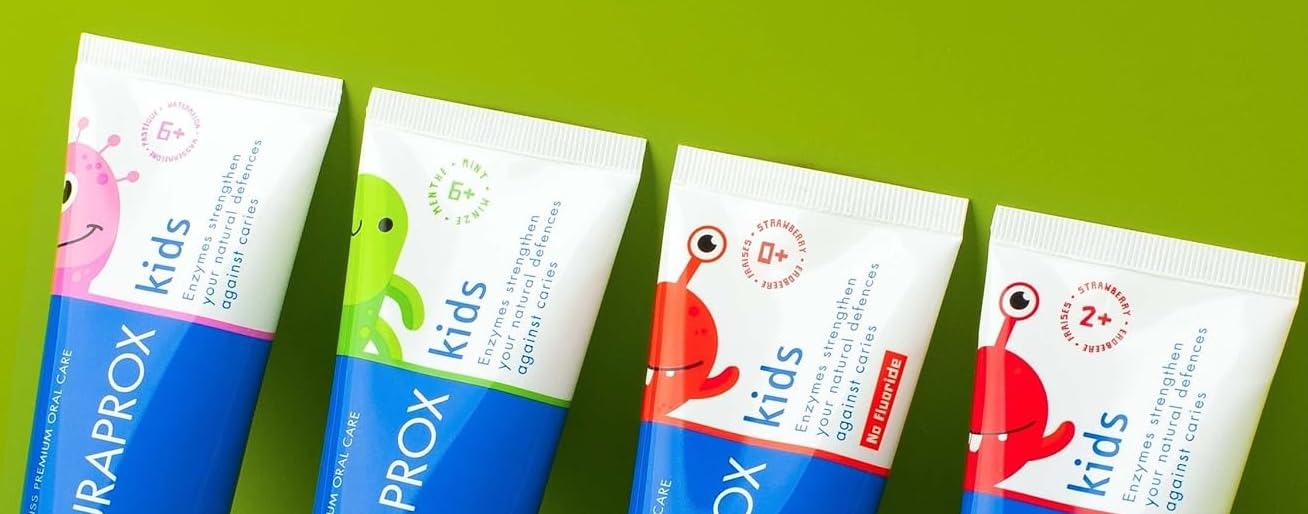 Curaprox dentifrice enfants 1450 – sans microplastiques pour un brossage responsable.