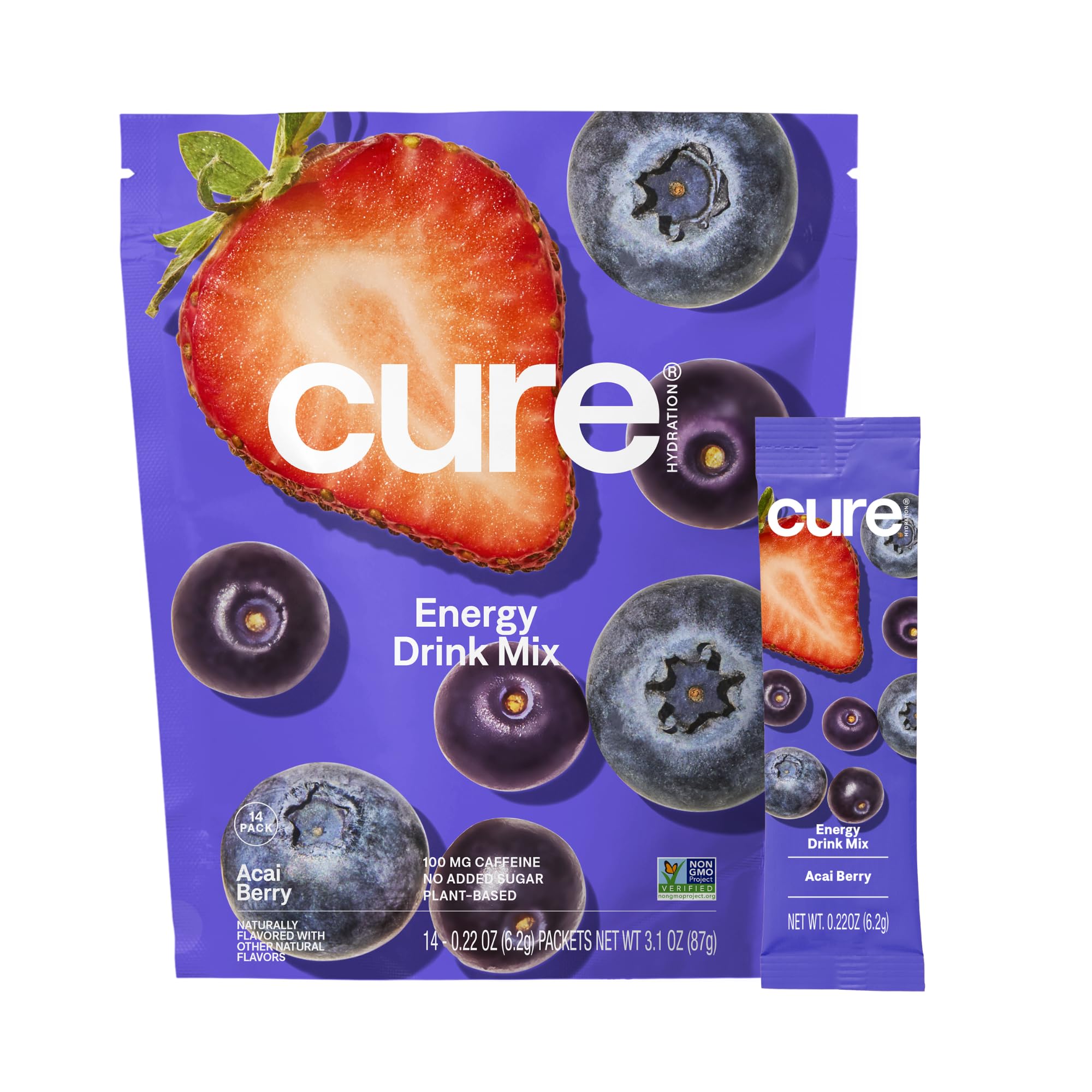 Cure Hydration Performance, pochette baie d'acai, énergie et hydratation équilibrées.