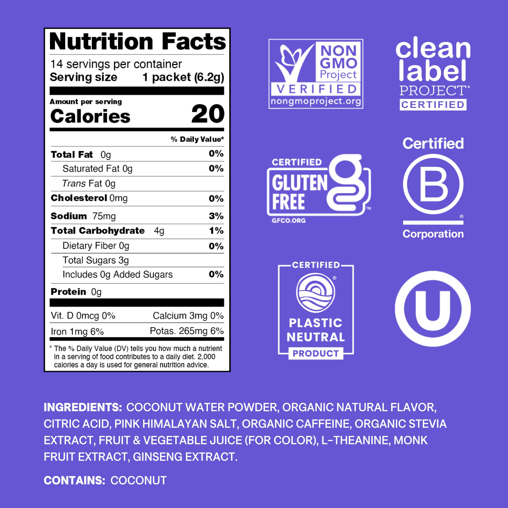 Poudre Cure Hydration Performance, mélange facile pour rétablir les électrolytes sans sucre ajouté.