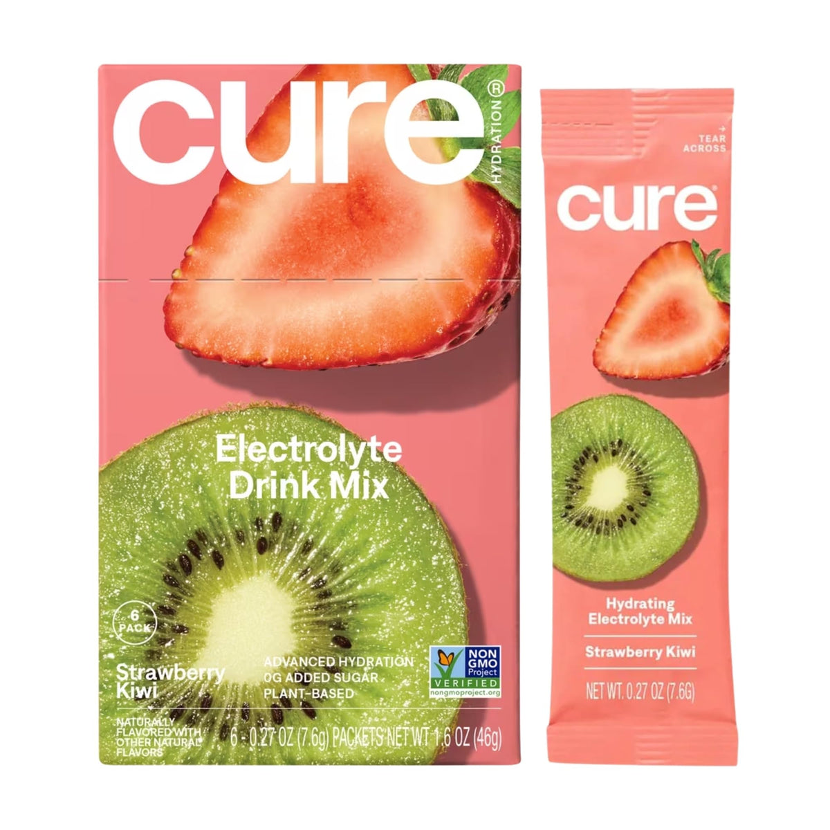 Cure Hydration: poudre électrolytique fraise kiwi pour réhydrater rapidement le corps.