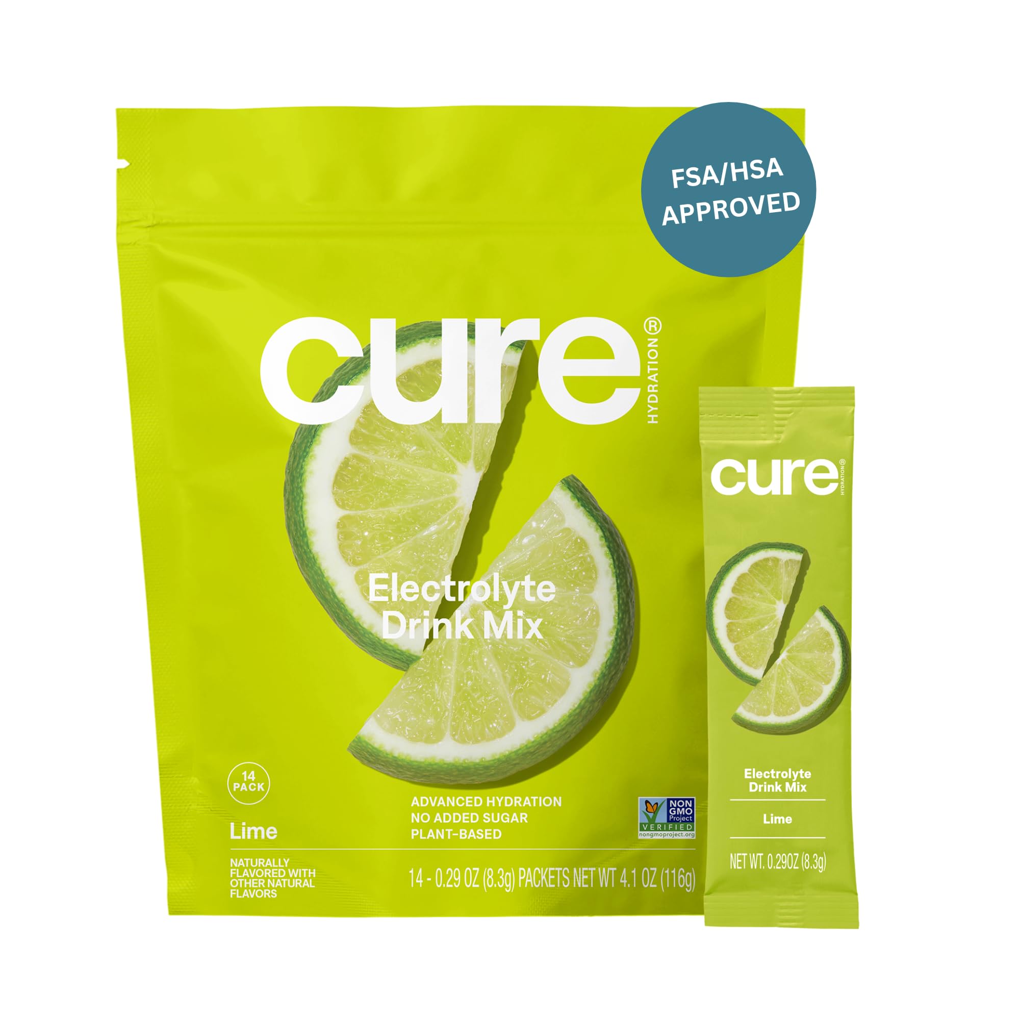 Cure Hydration sachet citron vert, rafraîchissant et pratique.