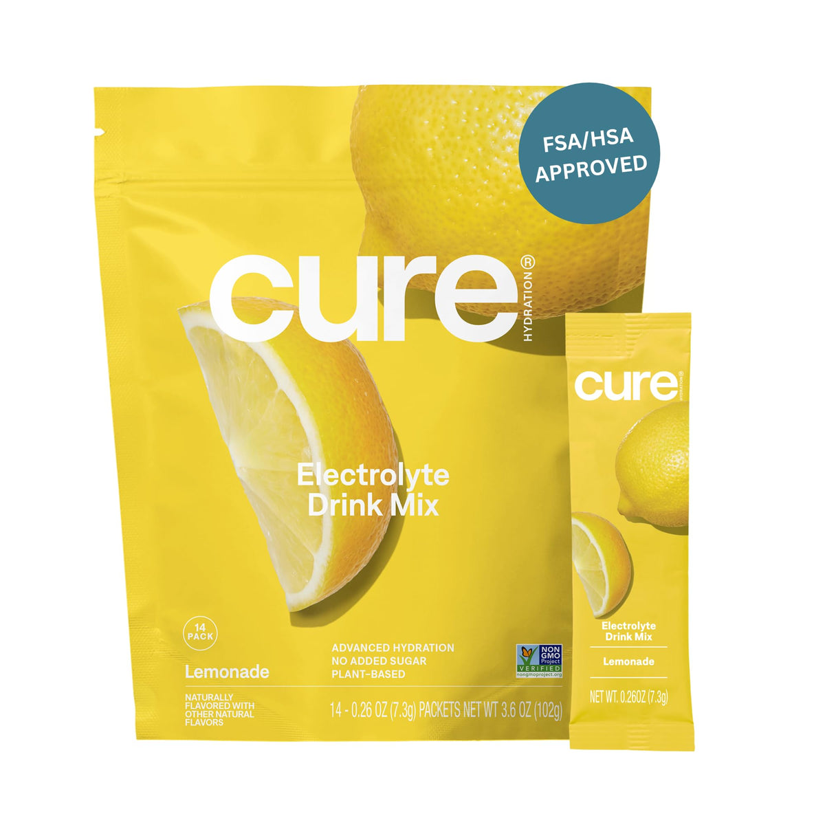 Cure Hydration sachet citronnade, hydratation naturelle et rafraîchissante.