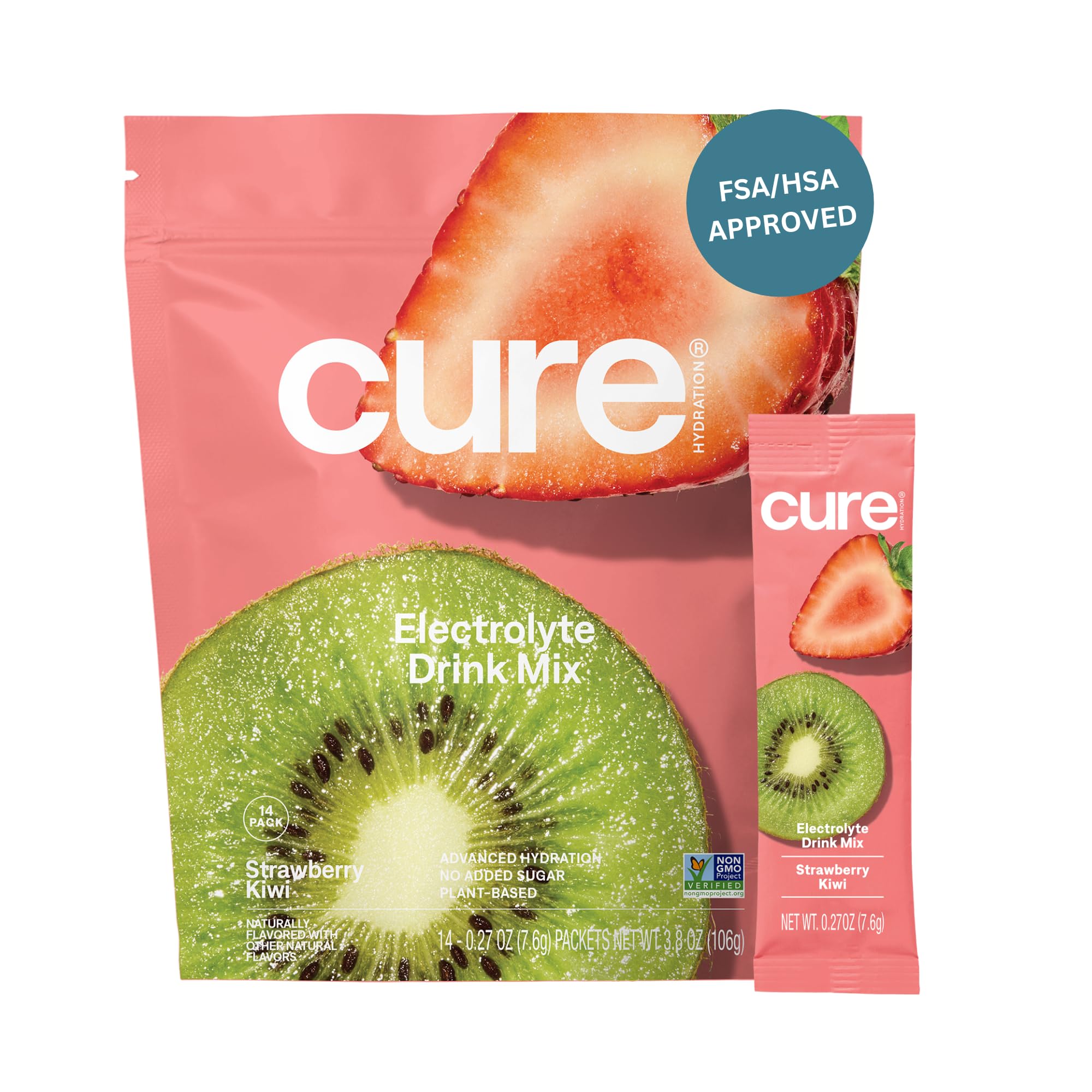 Cure Hydration – sachet électrolytes fraise kiwi, réhydratation rapide après l'entraînement.