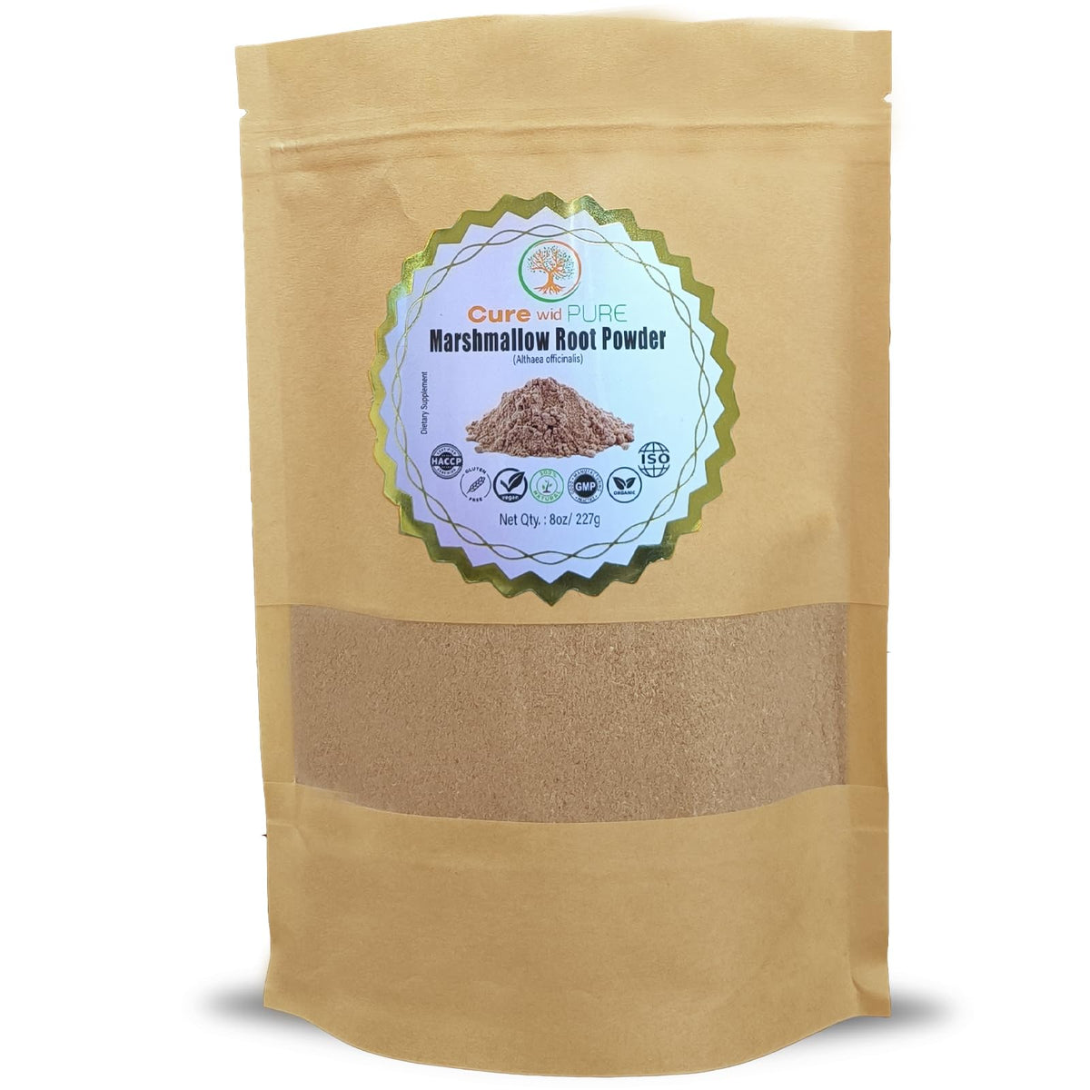 Cure Wid Pure - poudre guimauve en boîte, parfaite pour tisanes et recettes délicates.