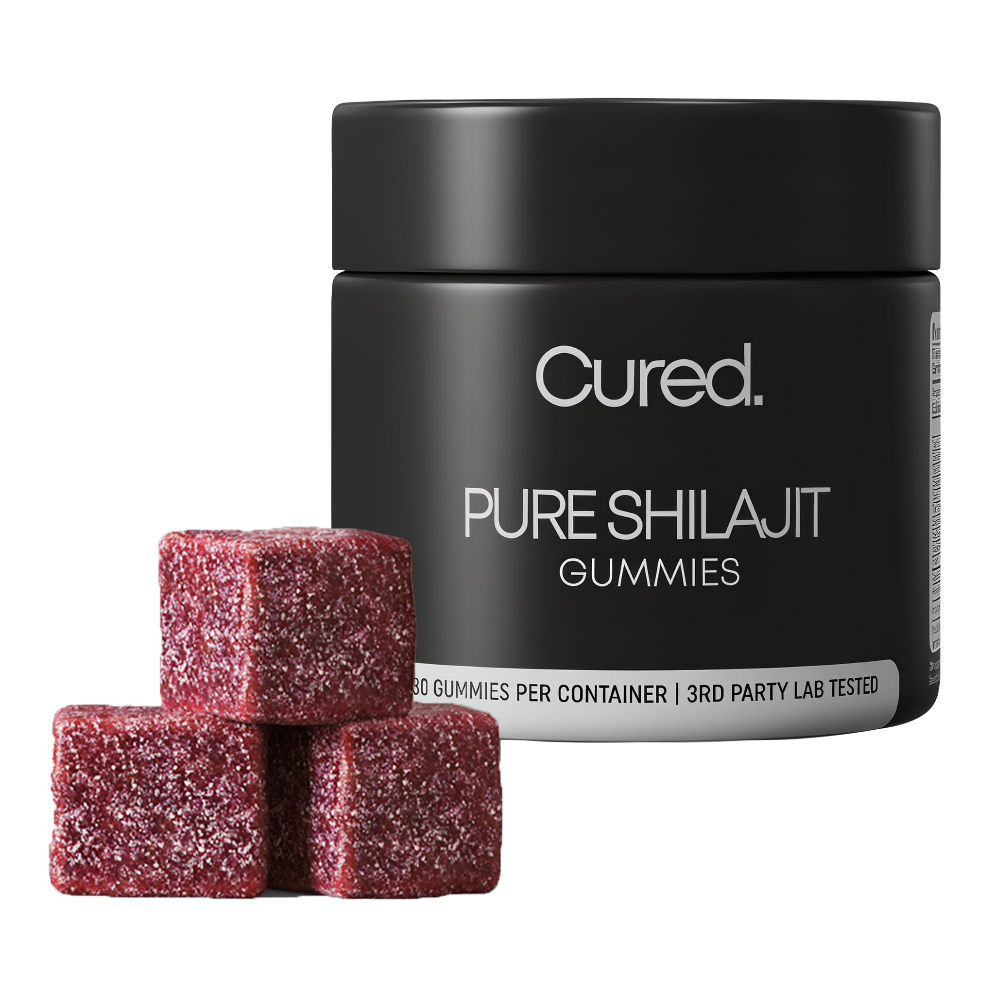Gomme Shilajit Cured dans une bouteille ouverte, énergie potentielle au quotidien.