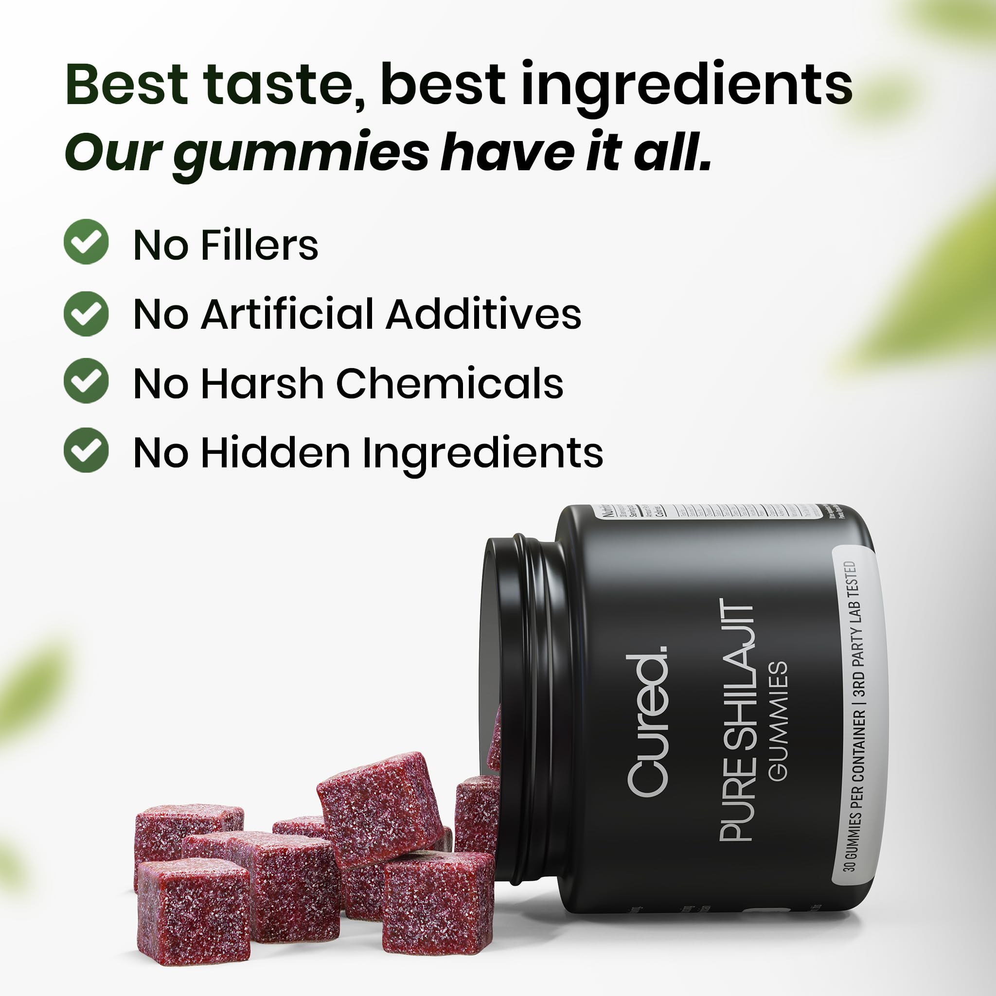 Gomme Shilajit Cured avec miel Manuka biologique.