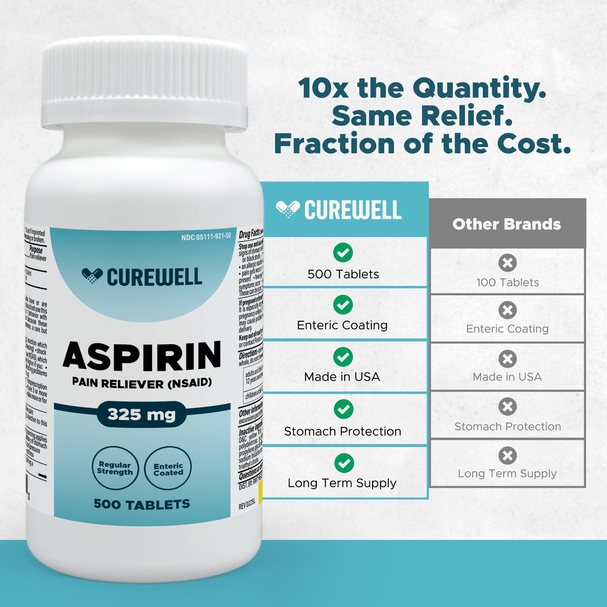 CUREWELL aspirine soulagement douleur et fièvre pour de multiples situations