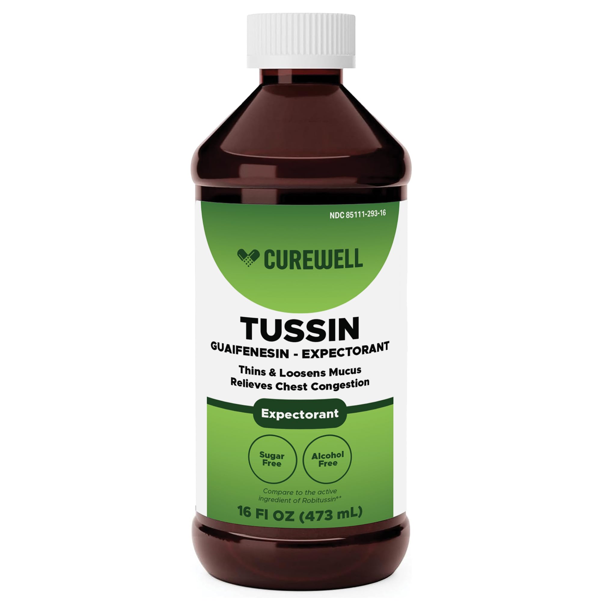 CUREWELL Tussin: bouteille 473 ml pour un usage quotidien pratique.