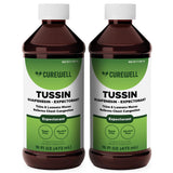 CUREWELL Tussin guaifenesine: bouteille montrant le liquide pour assouplir le mucus.