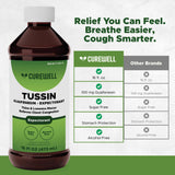 CUREWELL Tussin: etiquette sans sucre pour une option légère.