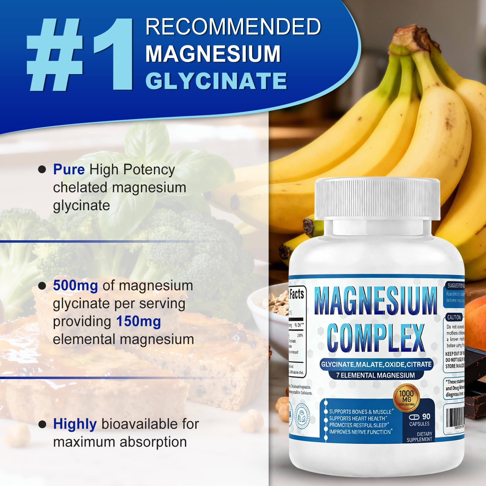 CURIPLAYA Magnésium capsules 1000 mg: capsules faciles à avaler