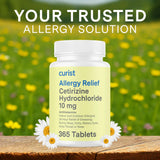 Curist Cetirizine 10 mg, comprimé visible, prise facile et discrète.