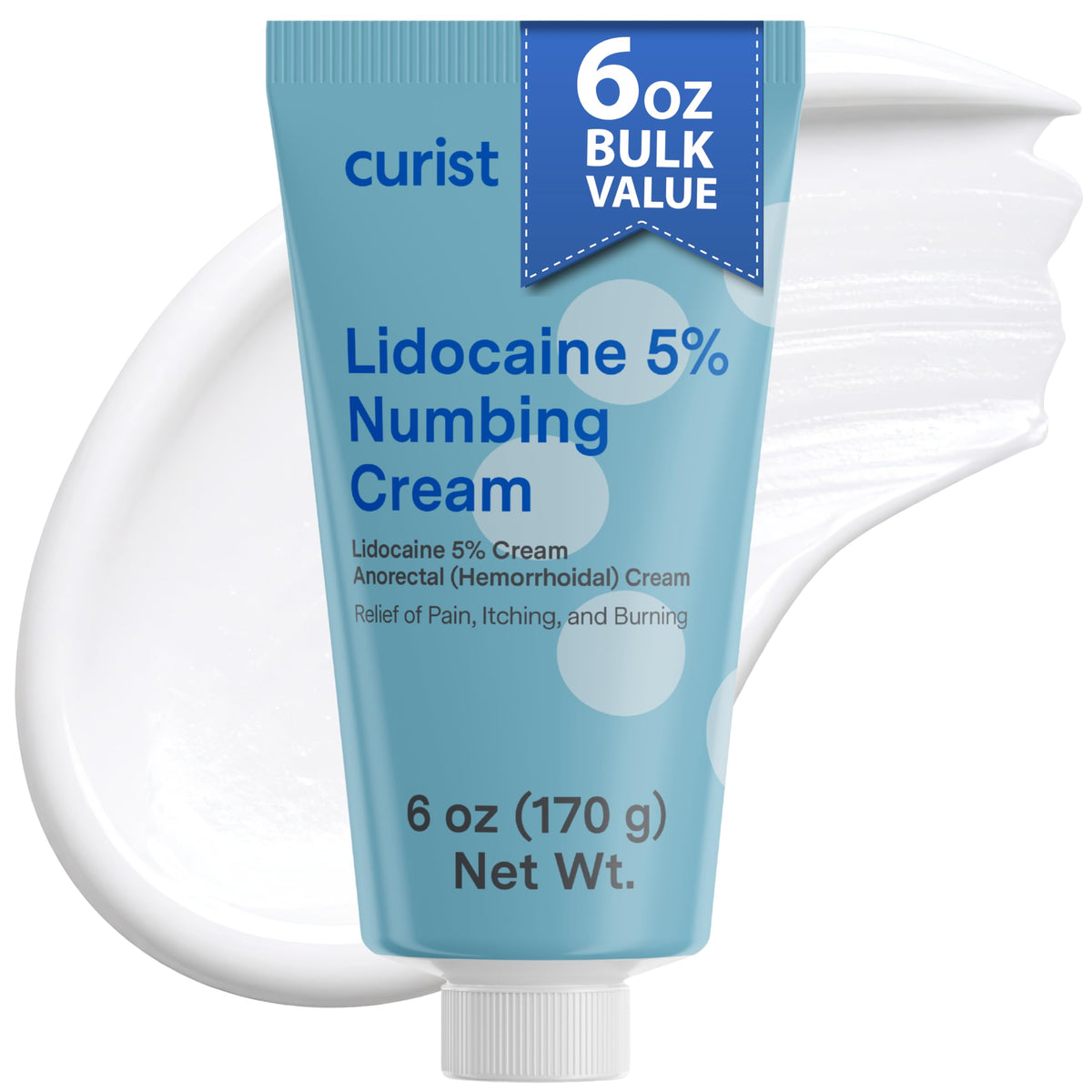Curist Crème anesthésiante 5% Tube XL : soulagement rapide et pratique.