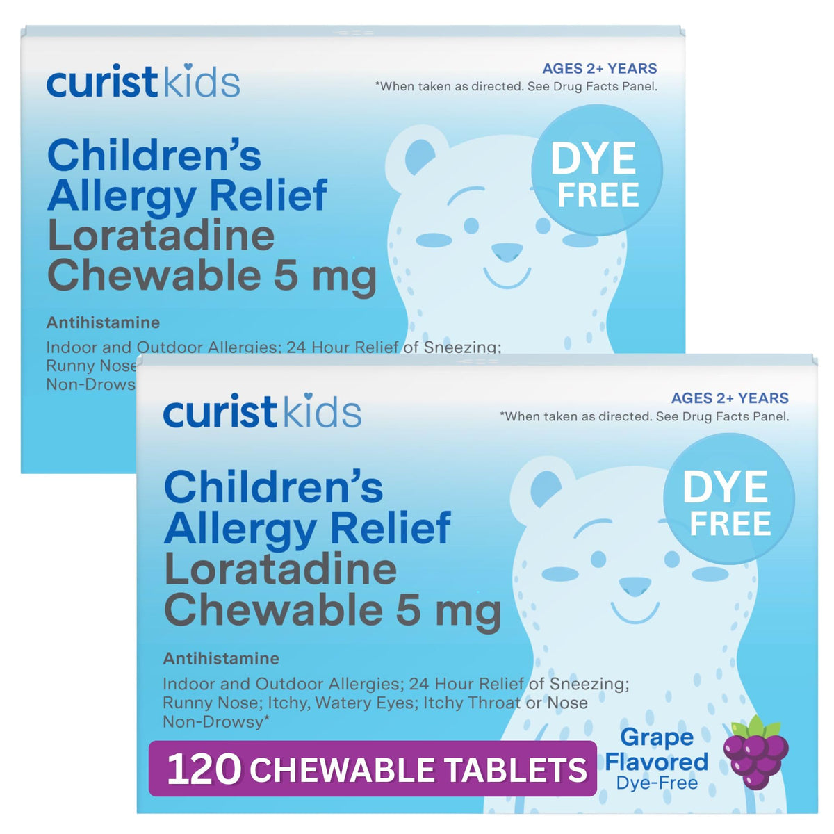 Curist pour enfants - comprimés a mâcher gout raisin pres de la bouteille pratique au quotidien.