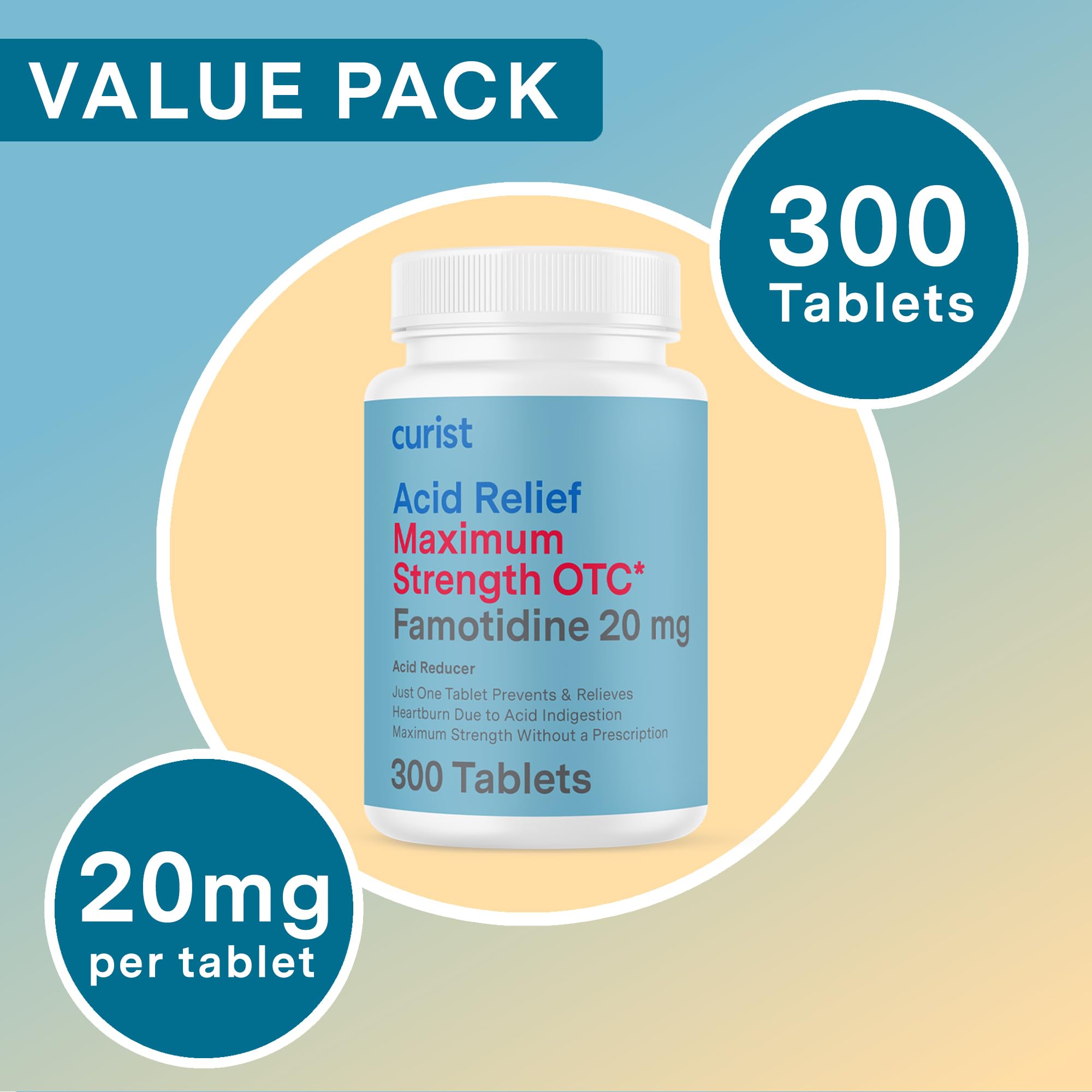 Curist Famotidine 20 mg: pratique en voyage, compact et facile à prendre sur le pouce.