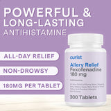 Curist Fexofenadine, emballage et rangement faciles pour la bouteille de 300 comprimés.