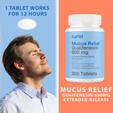 Tablette blanche Curist Guaifenesin 600 mg, sans colorants.